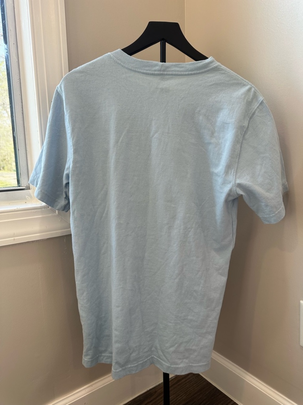 Carhartt Short Sleeve Logo Tee in Light Blue with White and Lime Graphic T-Shirt - Picture 7 of 16